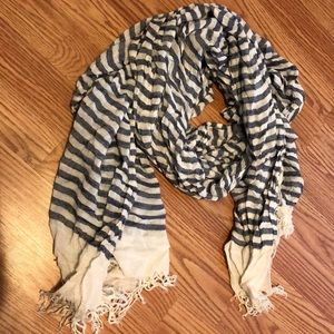 Blue and white striped fashion scarf
